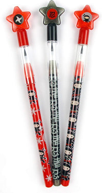 TINYMILLS 24-pack ninja stacking push pencils with star-shaped eraser caps - view 2