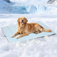 Dog Cooling Mat for Large Dogs, 35"x23" Memory Foam Pet Pad – Essentials for Dogs - Blue / 41"L x 27"W x 0.8"H