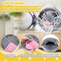 2 Pcs Guinea Pig Fleece Hideouts, Blue, Khaki, Star – Daily Care for Small Pets - Gray, Pink / Solid - image 4