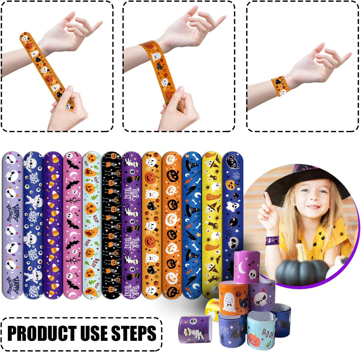 FOIMAS 48pcs Halloween Slap Bracelets - Halloween - image 3