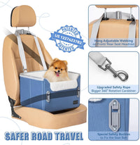 PETSFIT Dog Car Seats for Small Dogs, Patented Safety Buckles - Oxford Cloth / Navy Blue - image 3
