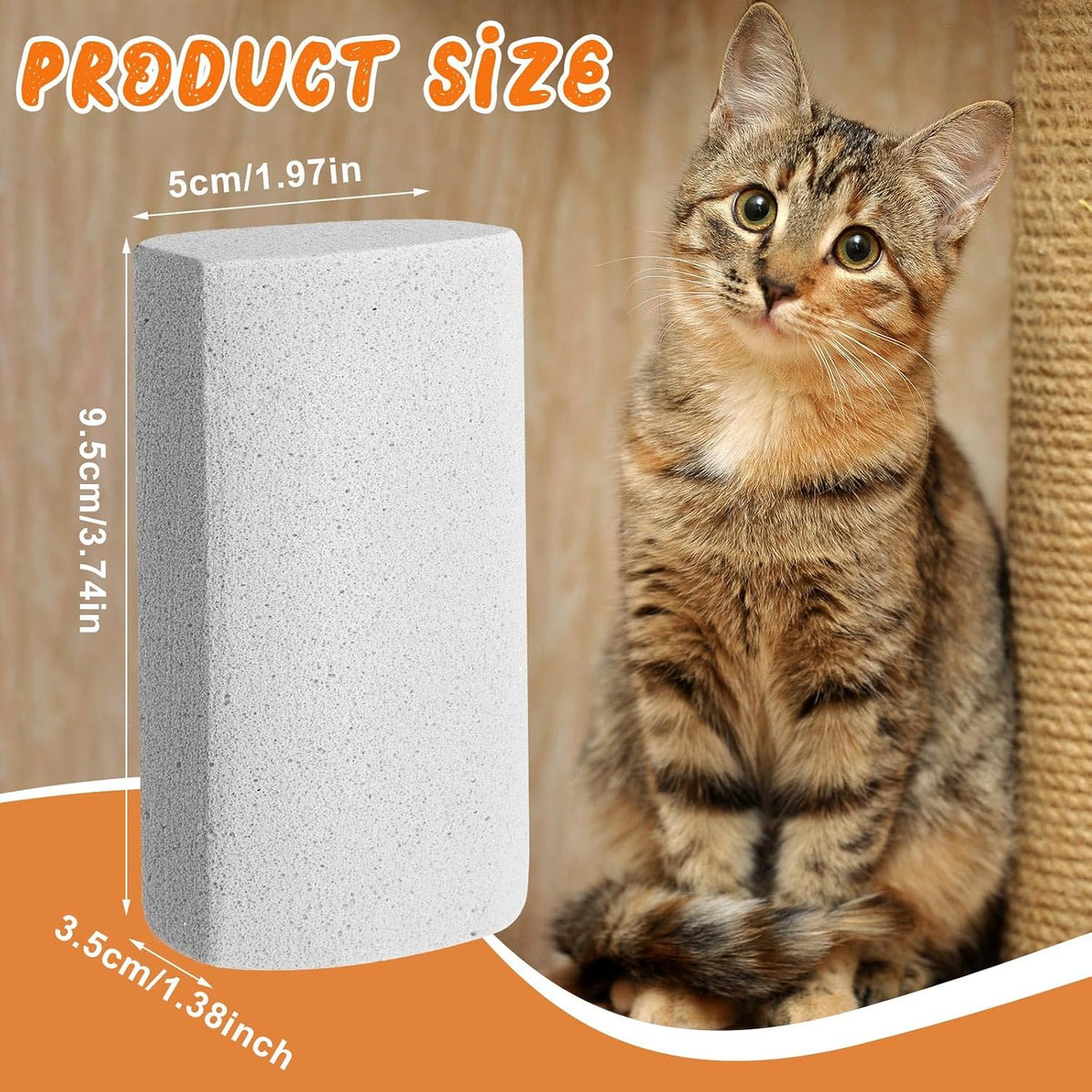Abbylike 6 Pcs Pet Hair Remover Stone - 6 / Gray / 3.74 x 1.97 x 1.38 Inch - image 2