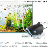 HITOP 3W Quiet Aquarium Air Pump: 80GPH Adjustable Fish Tank Air Pump - image 2