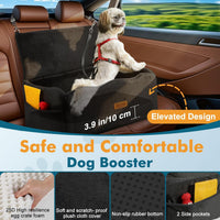 Dog Car Seat for Medium Dogs Up to 60 lb, Thick Cushion - Black / L - image 3