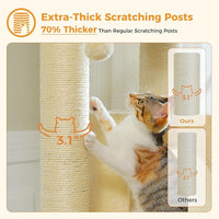 Large Cat Tree with Reinforced Scratching Posts (φ3.1in) for Big Adult Cats 30 lbs, 57.8" Heavy Duty Cat Tower with Larger Hammock and Condo, Cat Furniture for Maine Coon, Plush,Beige