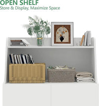 Large/Tall Litter Box Enclosure, Modern Wooden Litter Box Furniture for XL Litterbox with Open Shelf as Sideboard Cabinet (White)