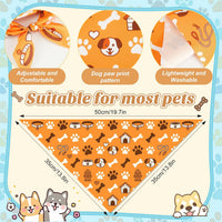50 Pcs Halloween Dog Bandanas Bulk - 19.7 x 13.8 x 13.8 Inch / Pastel Paw Print / 50 - image 3