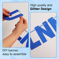 BEISHIDA 116 PCS A-Z DIY Letter Custom Banner Birthday Party Decor – Fun for Kids & Family - Glitter Blue - image 3