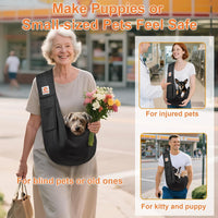 Tomkas Small Dog Sling Carrier, Classic Pocket & Classic Strap - Black / M - Classic Pocket & Classic Strap - image 3