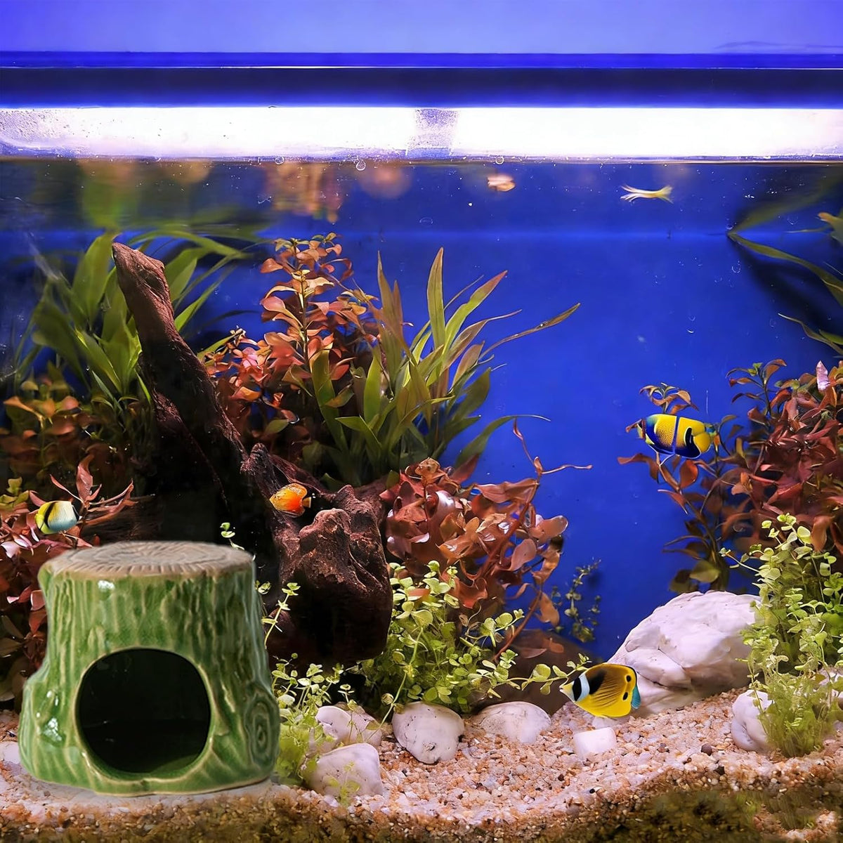 Pink Aquarium Decor Ceramic Cute Strawberry Betta Fish Tank Cave – Essentials for Fish - Tree-green / Tree - image 2