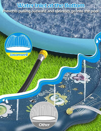Jasonwell non slip splash pad sprinkler for kids and dogs spraying water in a backyard - view 25