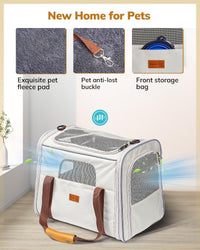 Morpilot Cat Carrier Soft for Large Medium Cats and Puppy up to – Essentials for Dogs - Beige / 18.0"L x 12.5"W x 14.0"H - image 4