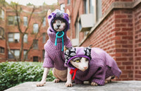 Fitwarm Thermal Knitted Dog Sweater Doggy Winter Coat Pet Clothes - XX-Large / Purple - image 2