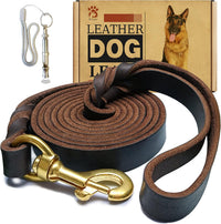 Leather Dog Leash 6ft x 3/4 inch - 5FT*3/4in / Brown