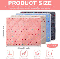 4 Pack Self Heating Cat Pad Self Warming Dog Mat, Heart - Dot / 16 x 20 Inches - image 2
