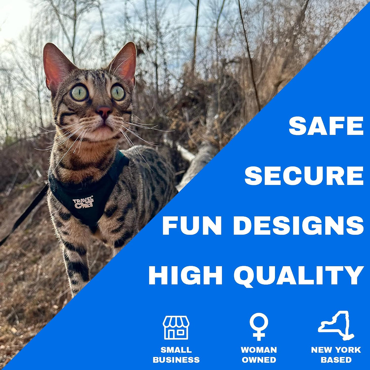Travel Cat Harness and Leash Set - Medium / Emerald - image 4