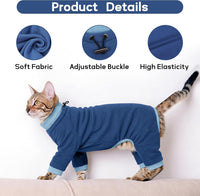 Sticky Hair Cat Clothes, Prevent Loss Pajamas - X-Large / Blue - image 4