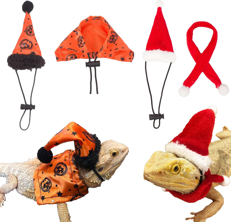 Halloween Christmas Bearded Dragon Costume Clothes, 2 Set – Essentials for Reptiles And Amphibians