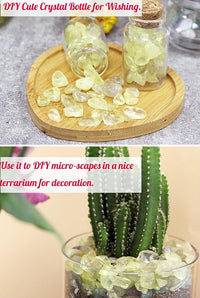 Citrine Aquarium Gravel Rocks Natural Tumbled Healing Crystal Chips Bulk Gemstones Tumbled Crushed Stones for Fountain Vase Filler Planters Decorative Fish Tank Potted Reiki Energy Balancing 0.44lb