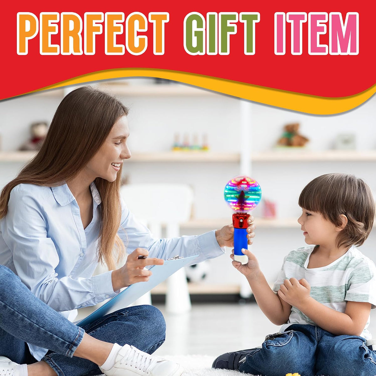 Playbees light up spinning wand with multicolor LED magic ball - view 2