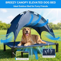 Elevated Dog Bed Raised Cooling Dog Cot for Large Dogs - Blue / 42.1"L x 31"W x 37"H - image 2