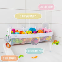 2 x Mesh Bath Toy Organizer + 8 Ultra Strong Hooks - White Long XL - image 4