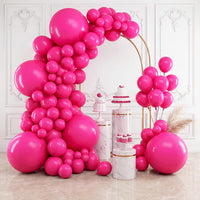 RUBFAC Balloons Black Balloon Arch for Black Birthday Decorations - Hot Pink