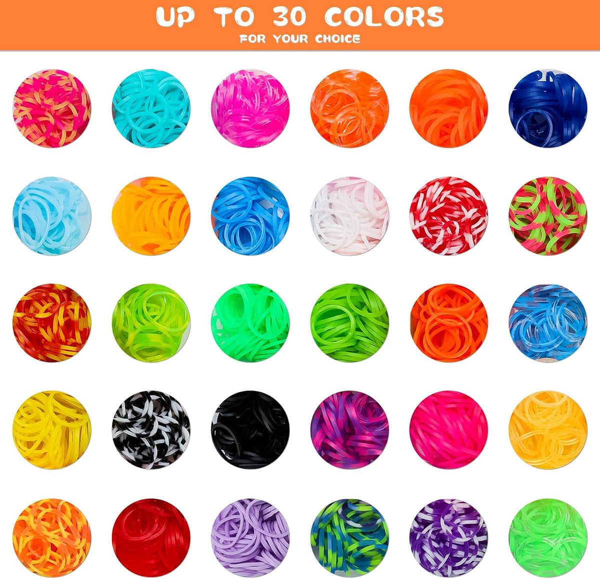 Loom Rubber Band Bracelet Kit, 3000+ 30-Color, Storage Case - Multicolor 3000+ - image 2