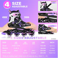2PM SPORTS Adjustable Inline Skates for Kids, Youth and Adults - Purple Pink / Medium - Big Kid (13.5C-4 US) - image 2