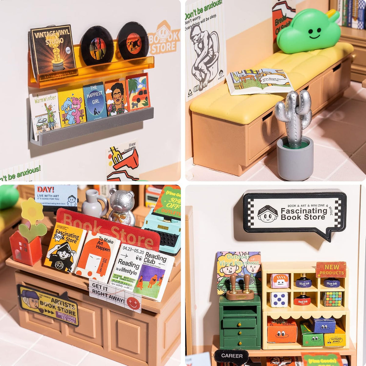 Rolife Super Creator miniature house kit, Double Joy Bubble Tea shop with LED light - view 8