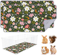 Unicorn Catcher 2 Pack Washable Guinea Pig Cage Liner - Flower Prints / 47X24in