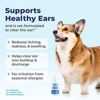 Vetnique Oticbliss Medicated Cat & Dog Ear Cleaner Drops - Dog Ear Infection Treatment with 1% Hydrocortisone to Soothe Itching, Redness, & Swelling - Vet Recommended