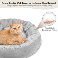 JOEJOY Small Dog Bed Cat Bed with Hooded Blanket - S(23" x 23" x 7") / Grey - image 3