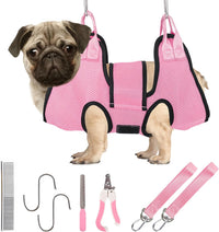PatiencET Cat Grooming Hammock Kit – Essentials for Dogs - S (17 LB Max) / Pink