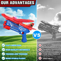 Fuwidvia 3 Pack Airplane Launcher Toys - Red&blue&orange - image 3