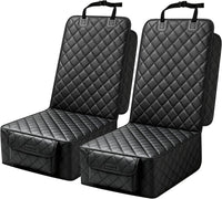 Waterproof Front Seat Car Cover 2 Pack, Full Protection – Essentials for Dogs - Black-PU Leather