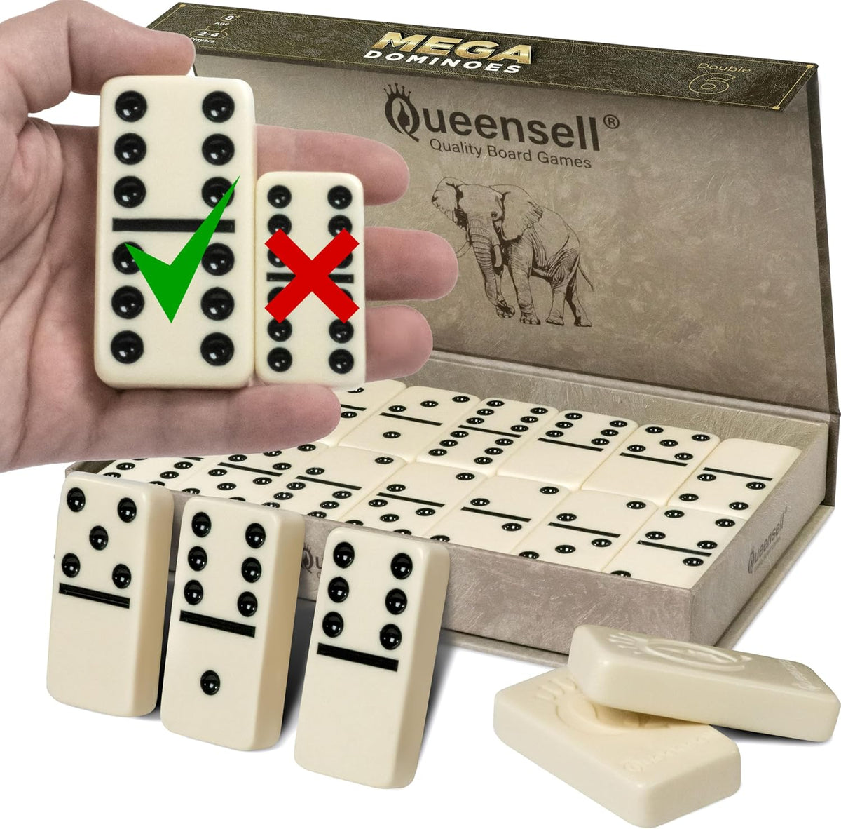 Queensell Dominos Set for Adults - MEGA