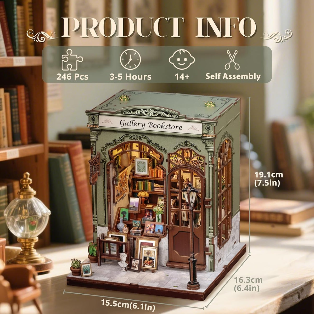 Cutefun Book Nook Kit, Bach Strings Musical Instrument Store - Gallery Bookstore - image 2