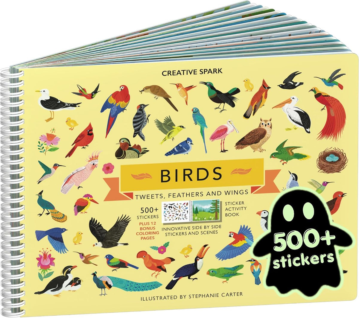 Cupkin Animal Habitats Sticker Book, 12 Coloring & Activity - Birds
