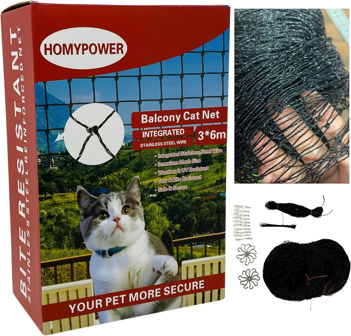 Cat Netting Balcony, Safety Net for Cat - 10x20 ft