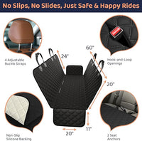 XL Dog Car Seat Cover for Back Seat, Waterproof Hammock for Car, SUV & Truck, Non-Slip Backseat Cover for Dogs, Heavy-Duty Dog Hammock Style Seat Protector Pets, Easy to Install & Clean