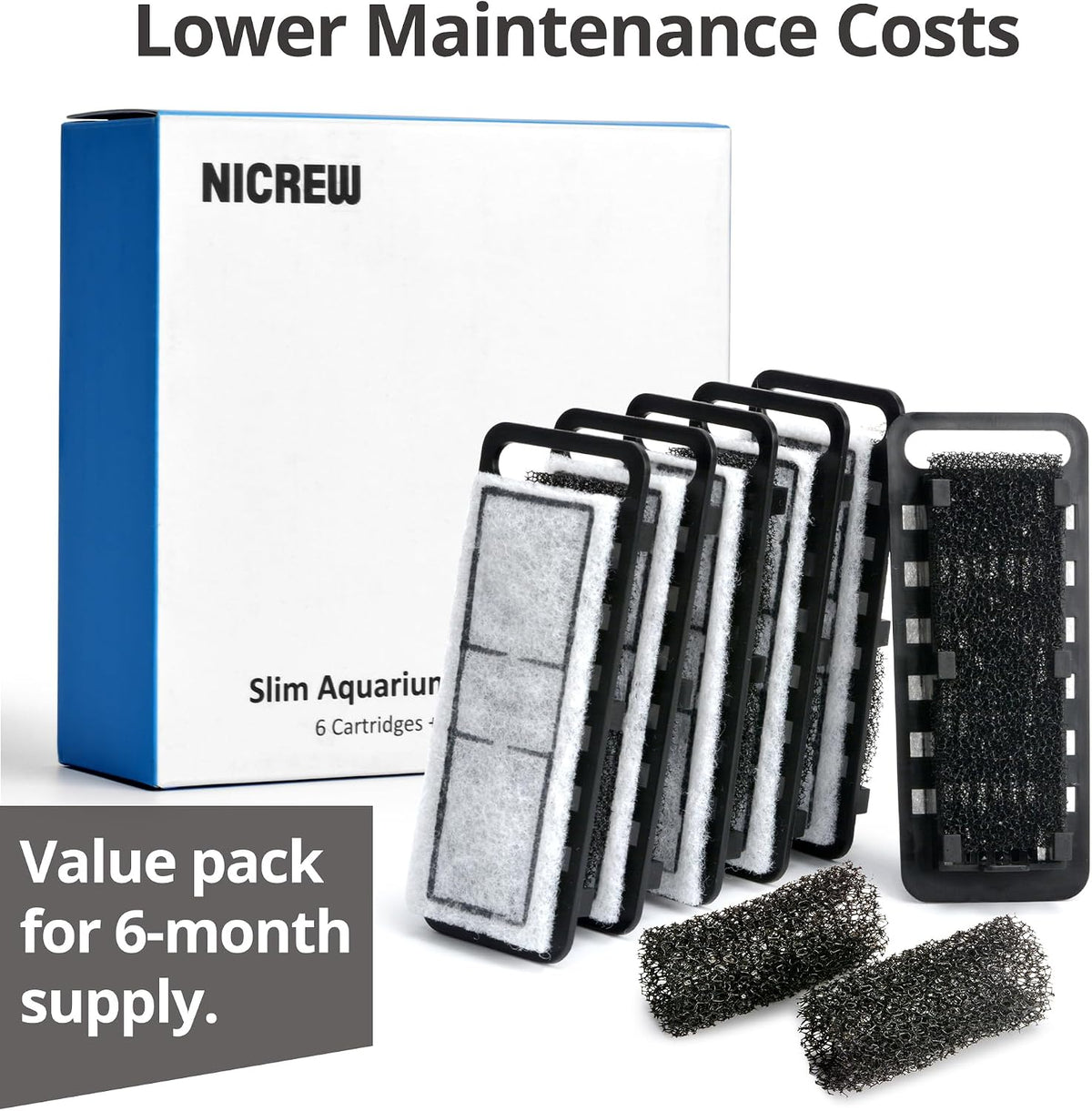 NICREW Slim Aquarium Filter Cartridges - 6 pack - image 3