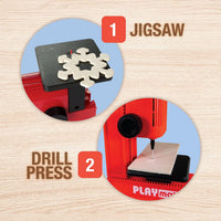 PLAYMAKE 4 in 1 kids woodworking kit with 12V machines, wood and goggles - view 4