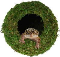 USMOLA Mossy Caves, Artificial Green Moss Caves Hide for Pet Reptile Frogs and Snakes, Terrarium - 4" - Woodland Green