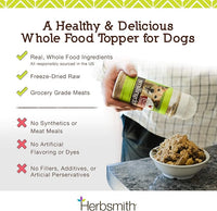 Herbsmith Kibble Seasoning – Freeze Dried Rabbit & Duck – Dog Food Topper for Picky Eaters - 3.8 oz