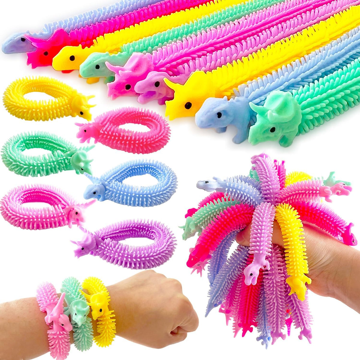 20 Pack Stretchy String Fidget Toys - 40 Pcs Dinosaur