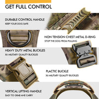 Tactical Dog Backpack Harness for Large Breed Original Design Metal - XL / Camouflage (vest only) - image 2