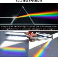 QFkris 2 pack of 6 inch K9 optical glass triangular prisms splitting light into a rainbow - view 4
