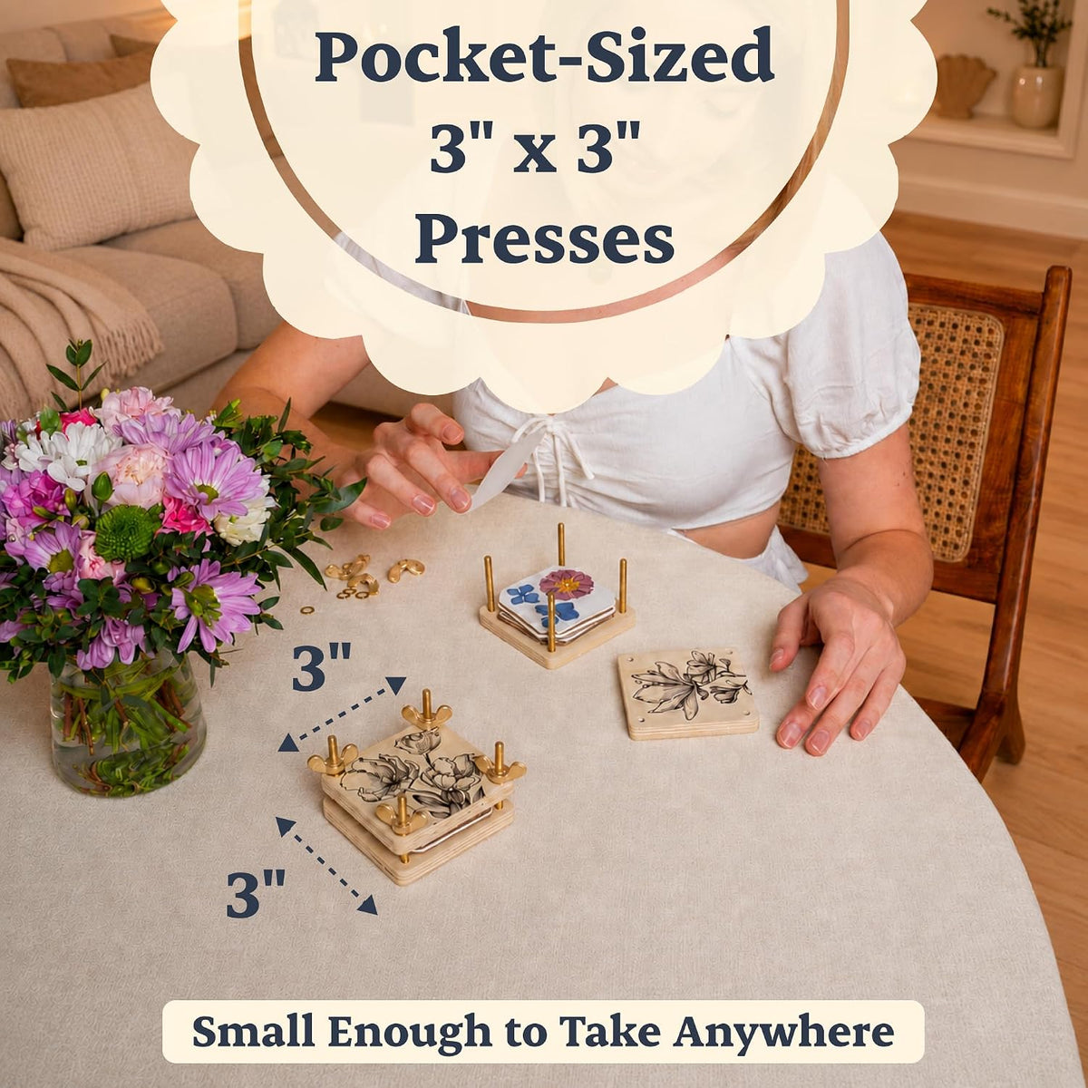 Mini Flower Press Kit for Adults - Mini / Beige - image 2