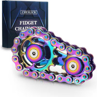 Fidget Spinner Toy for Adults Metal Figette Bike Chain for Adult Men - Colorful